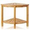 Bamboo Corner Shower Bench with Storage Shelf, 2-Tier Bathroom Spa Stool Seat